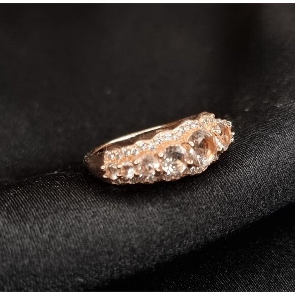 FZN Signed 925 Sterling Silver Rose Gold Plated Ring - Picture 2 of 3